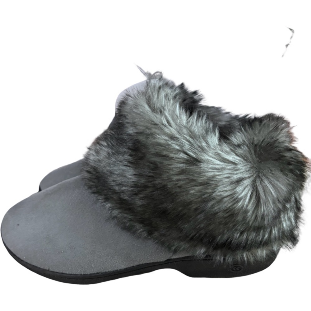 Isotoner Recycled MicroSuede Mallory Womens Bootie Slippers | Gray | 8.5-9 NEW